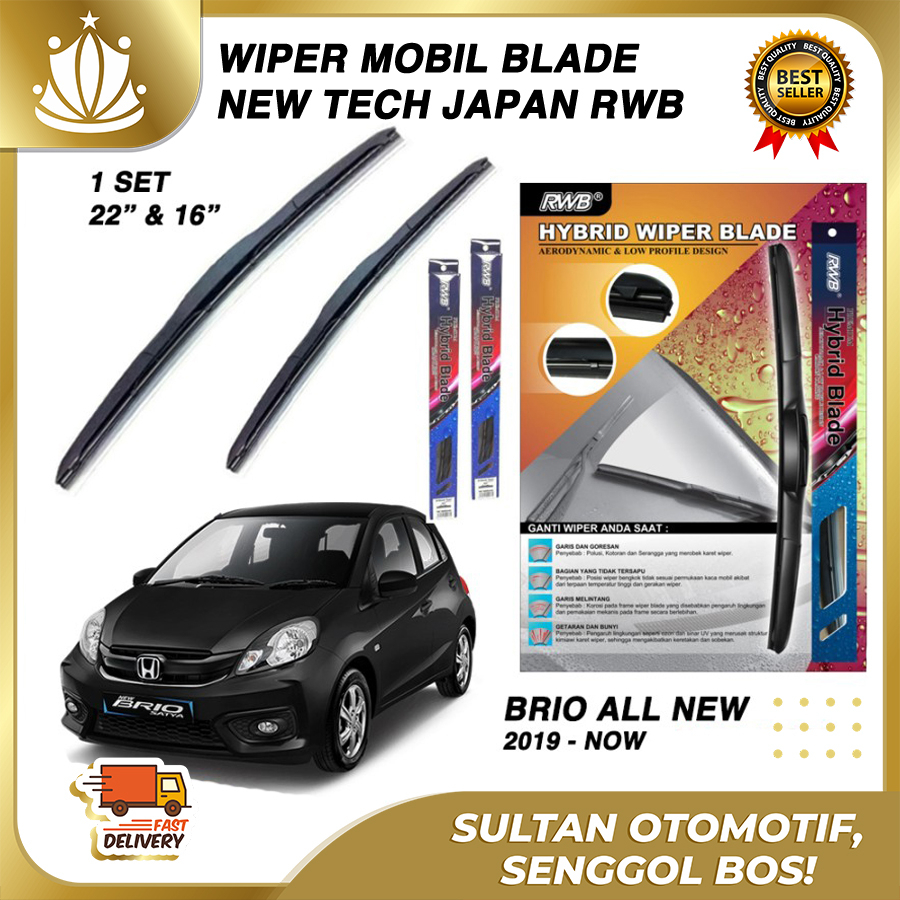 Wiper Mobil HONDA BRIO Karet Wiper Set RWB