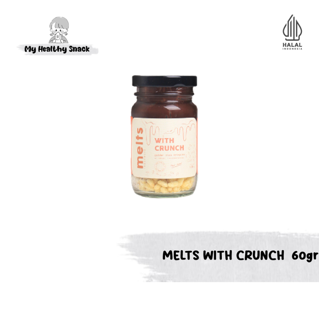 

MELTS Almost Dark Chocolate With Crunch - 60gr / Low Sugar - Coklat dengan Crunch