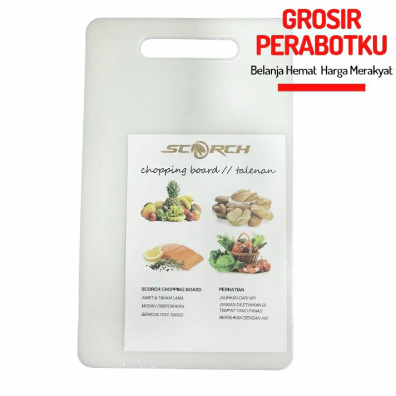 SCORCH Talenan Plastik Warna Serbaguna Tebal Cutting Chopping Board 29x20cm