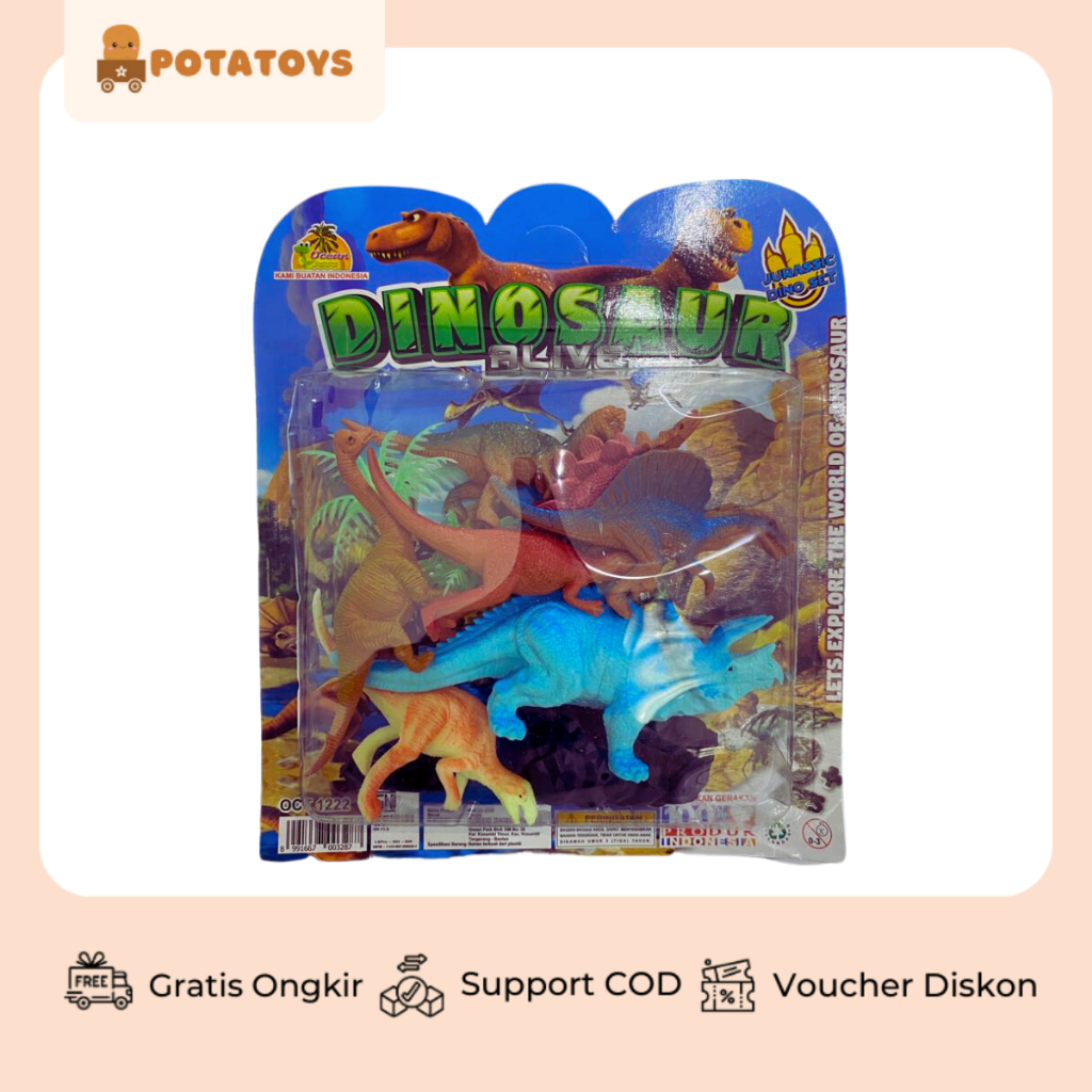 [ Potatoys ] Dinosaurus Alive / Mainan Dinosarurus Action Figure / Miniature Dinosaurus Bahan Karet