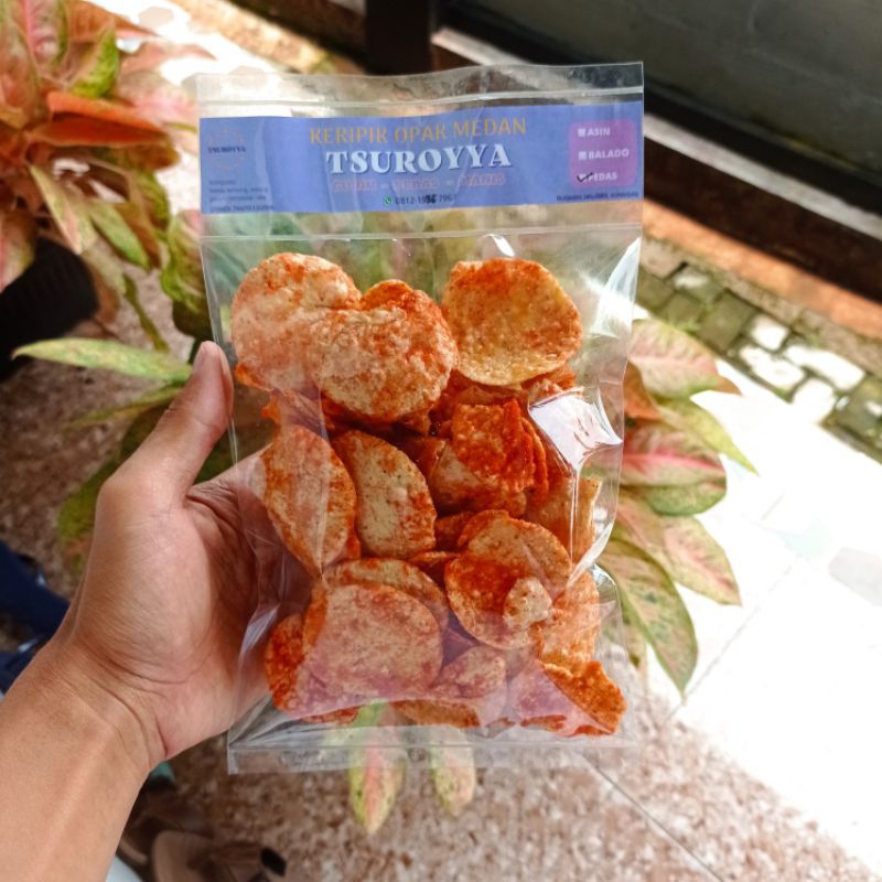 

keripik opak medan/mentega rasa pedas