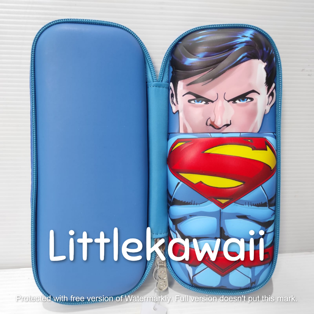 LK/Tempat Kotak Pensil Anak Sekolah Pencil Case Hardcase Timbul Superhero Batman Ironman Spiderman Dinosaurus Astronot Import