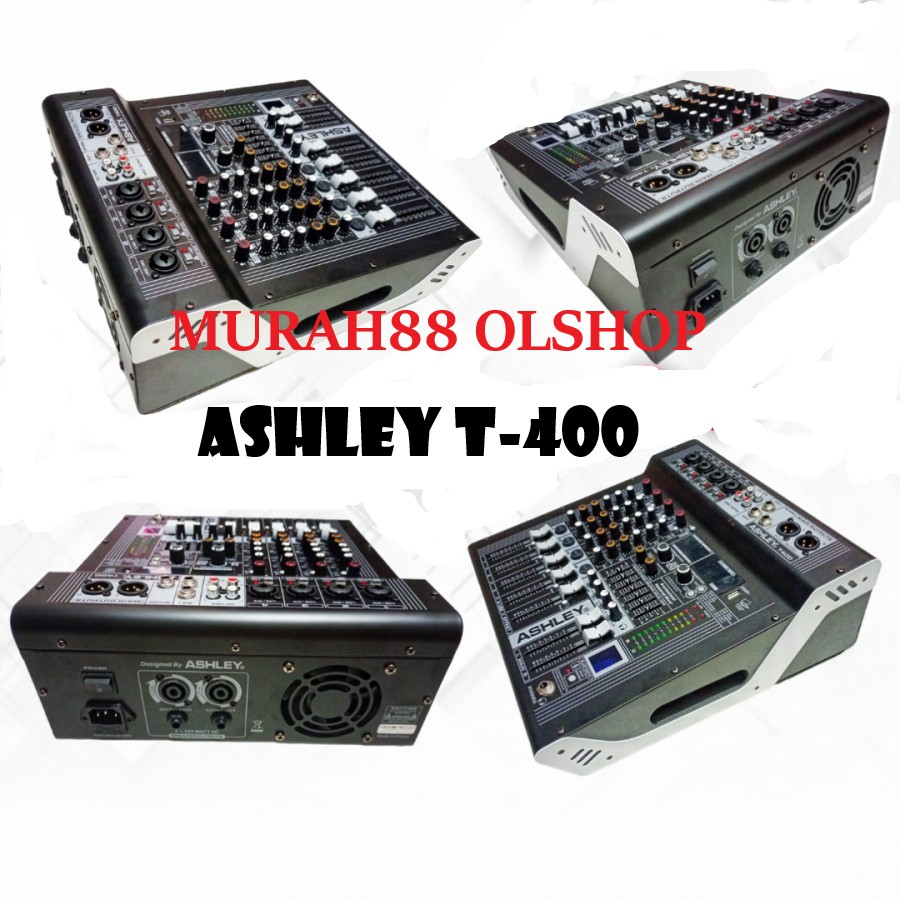 Power Mixer Ashley T400 T-400 T 400 MIXER POWER MIKSER ASHLEY 4 Channel ORIGINAL