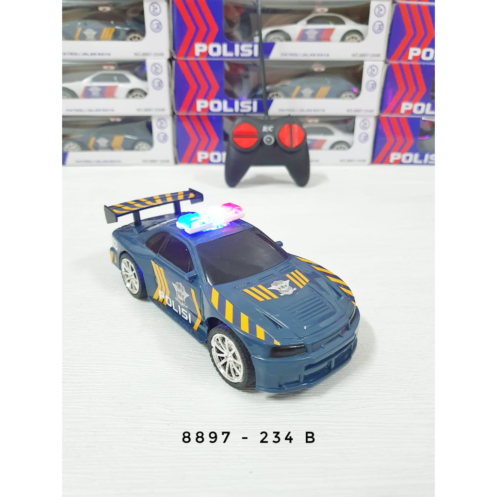 Mainan Remote Control Mobil Polisi RC Car Police Mini Nyala Lampu