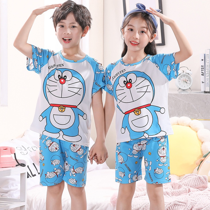 YUU BABY Setelan Anak Kaos IMPORT / Set Baju + Celana Pendek Anak Cowok Cewek / Stelan Bayi Laki Laki / Baju Anak Perempuan