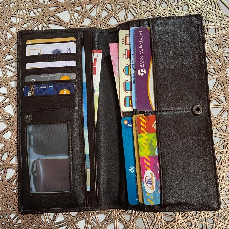 DOMPET KULIT WANITA PANJANG MOTIF JERUK