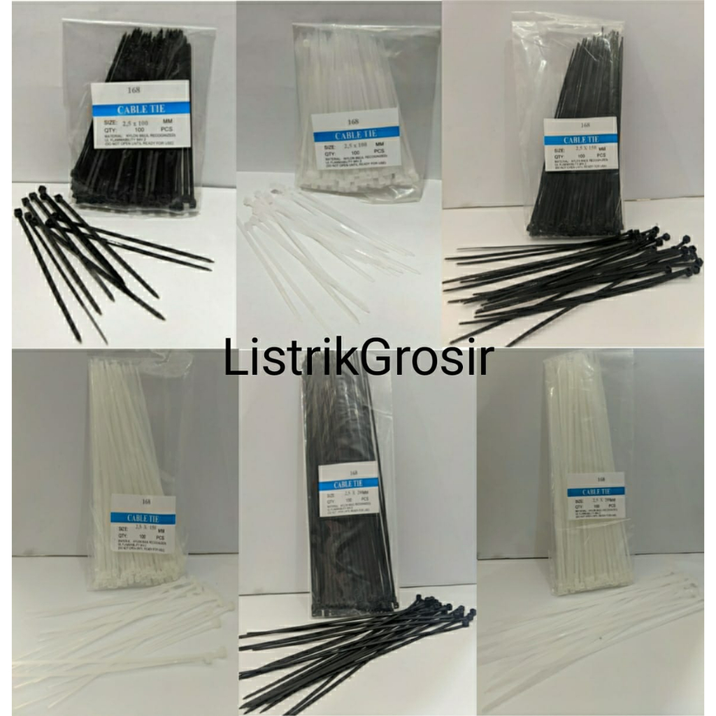 Kabel Ties Cable Tie Sabuk Pengikat Nylon 2.5x100MM 10CM 2,5X150MM 15CM 2,5X200MM 20CM