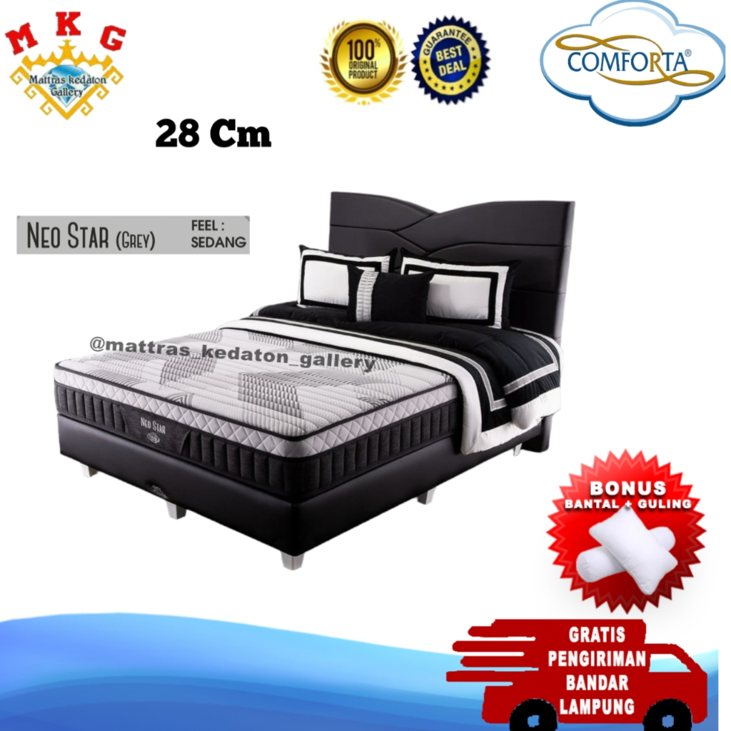 Comforta Springbed Neo Star (Grey)  Full set original - Full set ori Kasur Spring bed Matras kasur L
