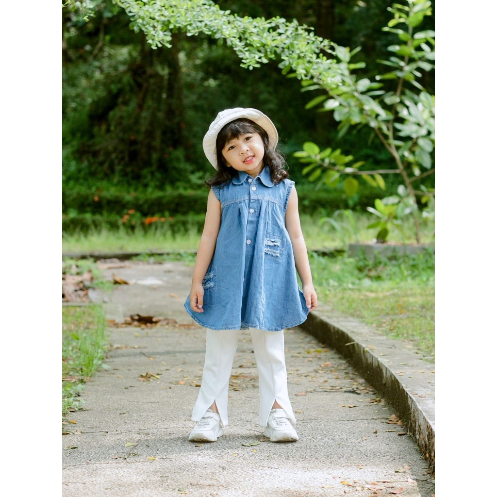 DRESS RAWIS DRESS JEANS ANAK 1-4 th Dress Anak Jeans