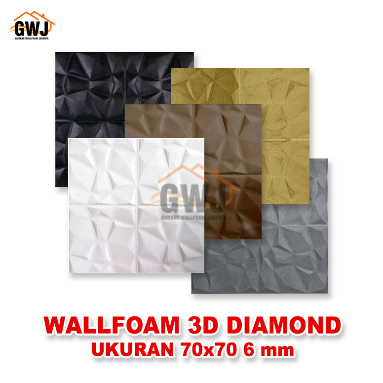 WALLPAPER 3D MOTIF DIAMOND 70X70CM TEBAL 5MM