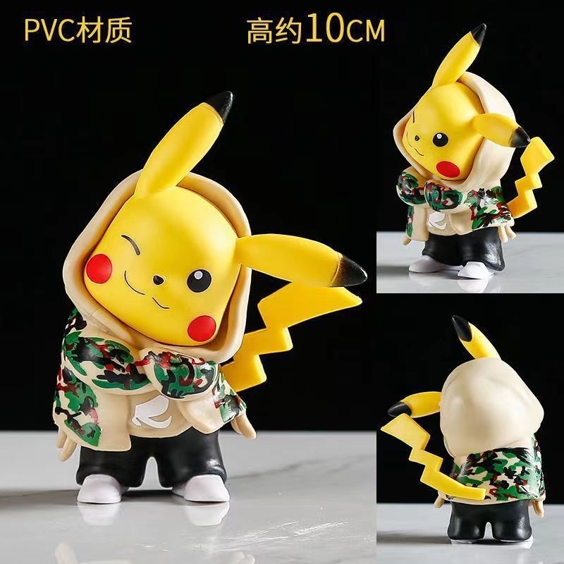 ￼Boneka Pajangan Mainan Hiasan Kue Figure Figurin Dashboard Mobil Cake Topper Pikachu Pokemon Jaket