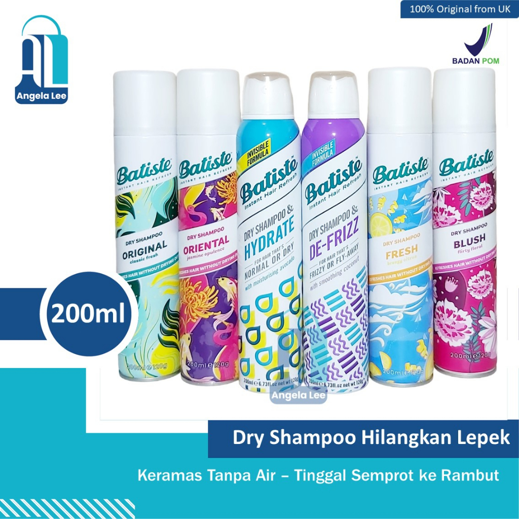 Batiste Dry Shampoo Shampo Kering Semprot rambut lepek berminyak 200ml keramas tanpa air