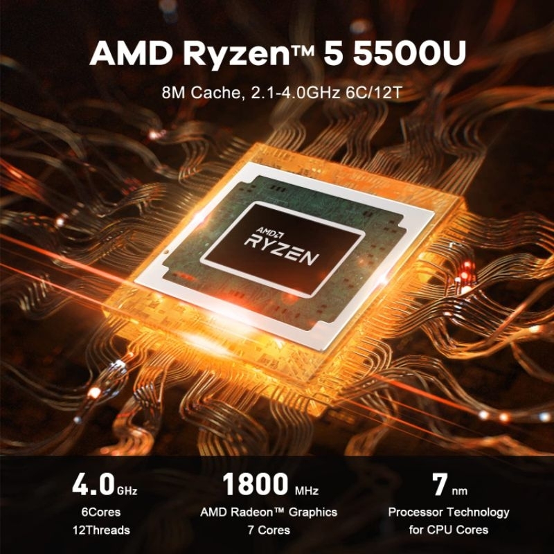 Mini PC Beelink SER5 AMD Ryzen 5 5500U 16/500GB Dual HDMI Windows 11