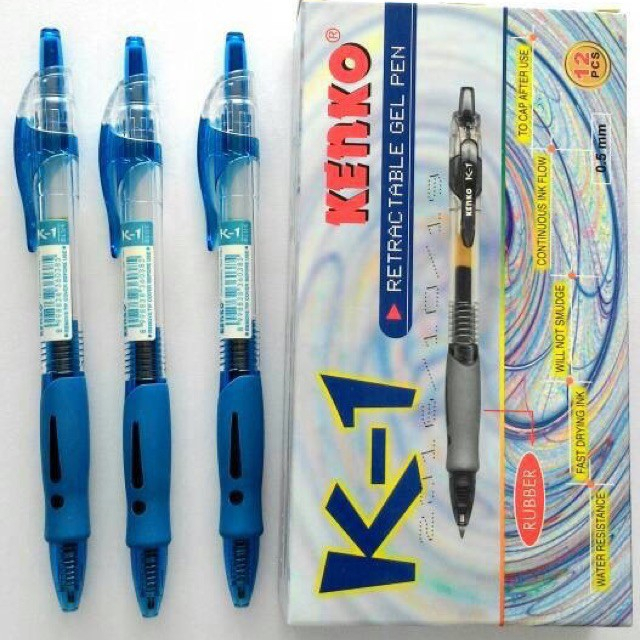 

Pulpen Gel K-1 Kenko Biru (12 pcs)