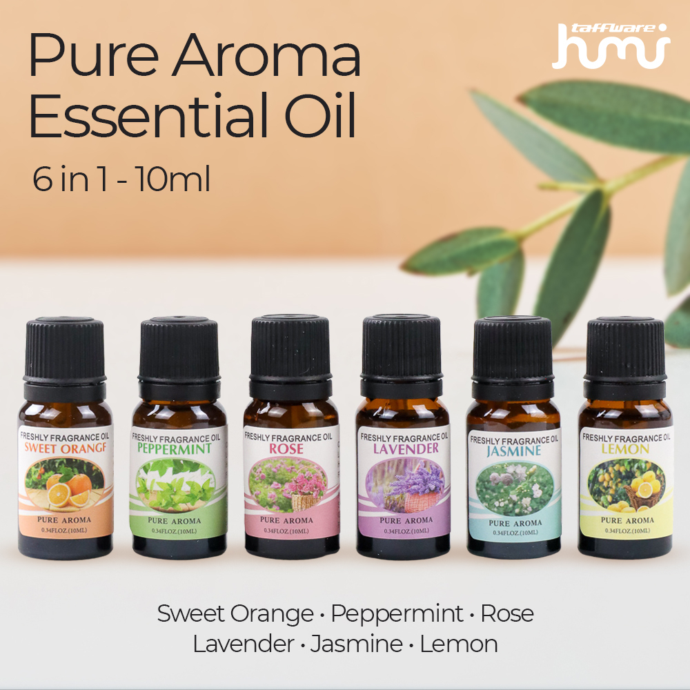 Taffware HUMI Pure Aroma Essential Oil Aromatherapy 6 in 1 10ml - RHJY - No Color