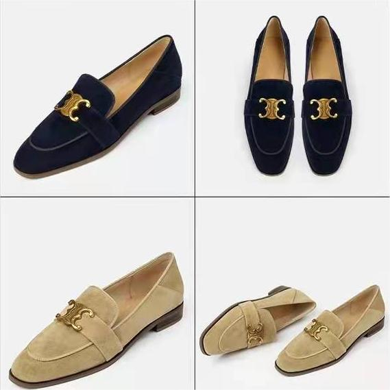 Premium Pointed Toe Casual Velvet Flat Shoes / Sepatu Flat Wanita 5378 (35 - 40)