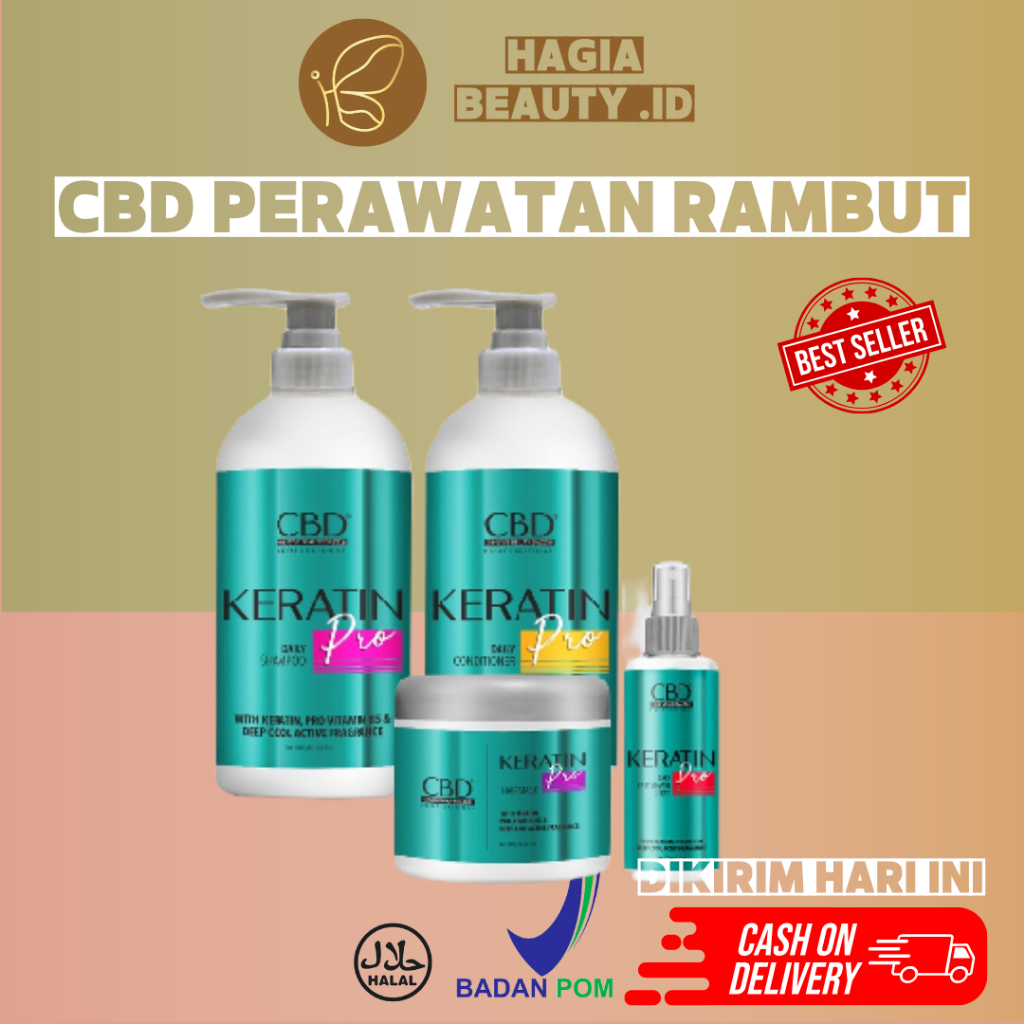 BISA COD - CBD Professional Keratin Pro Daily Shampoo, Keratin Masker Rambut, vitamin Spray CBD I Perawatan Rambut Harian Di Rumah