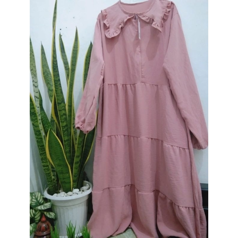 MIDI DRESS CRINKLE AIRFLOW PINK