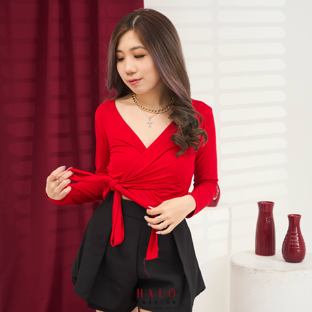 [HaloFashion] Hailey Sexy Crop Top Basic Top Korean Fashion
