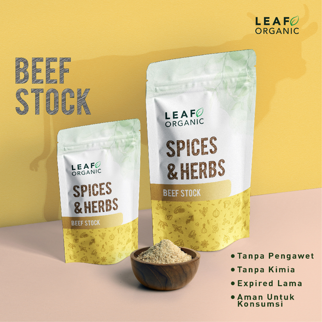 

Premium Beef Stock LEAF ORGANIC non MSG Kaldu Sapi Murni Organik