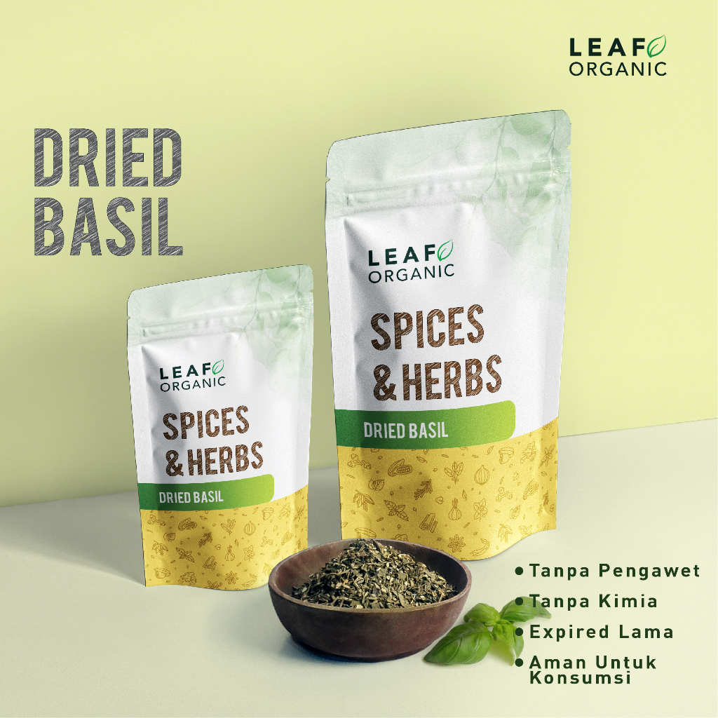 

Premium Dried Basil Kering LEAF ORGANIC Garnish Rempah Pasta Murni Organik