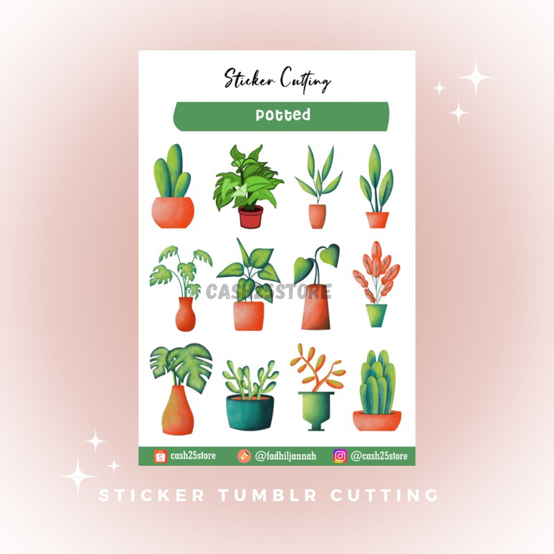 

STICKER TUMBLR CUTTING POTTED PLANTS TANAMAN