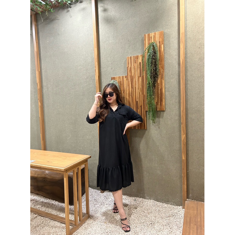 MIKHA midi dress knit - dres mini pocket