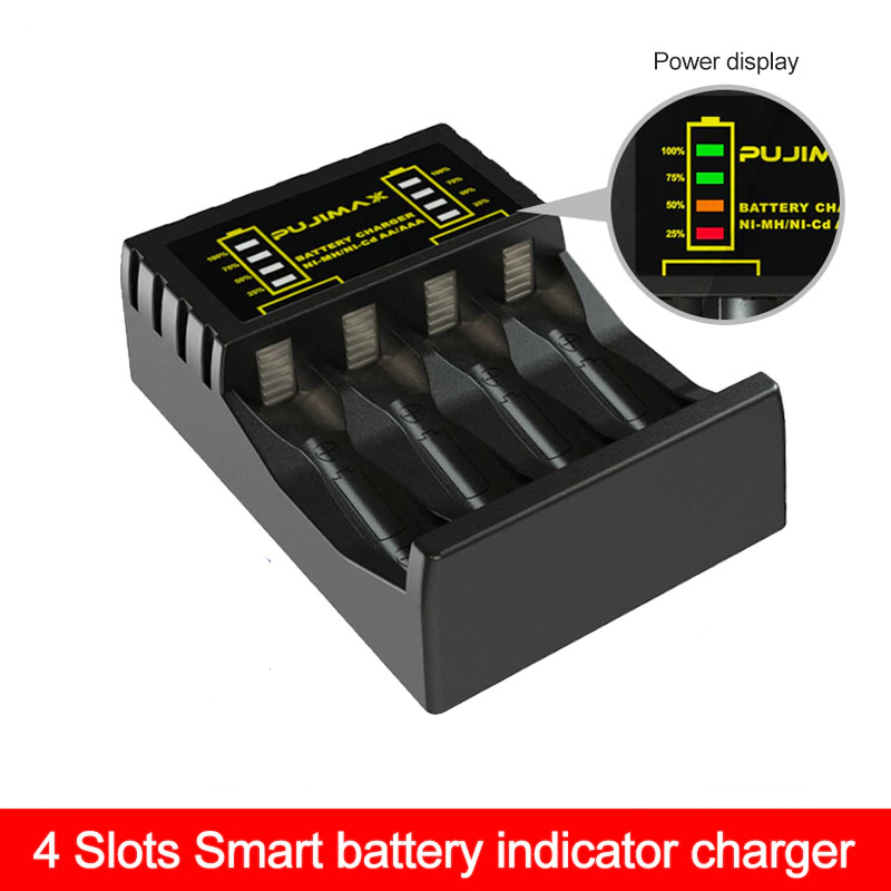 Charger Baterai 4 Slot for AAA AA - PJ-N4008 - Black