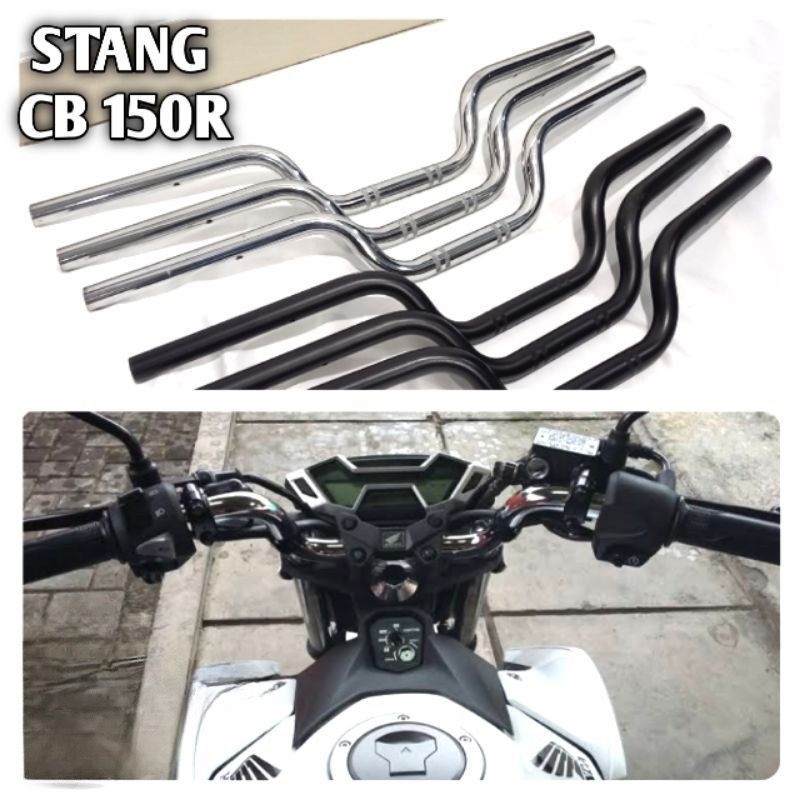 STANG STIR CB150R NEW HITAM CHROME MODEL ORI - LED - SETIR CB150R PNP SEMUA MOTOR LAKI TIGER MEGAPRO RX KING GL TEBAL MURAH