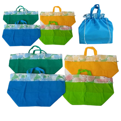 Tas Hajatan Serut 12 Pcs Warna Motif Bunga Uk 20 Cm Goodie Bag Serut Polos Bunga