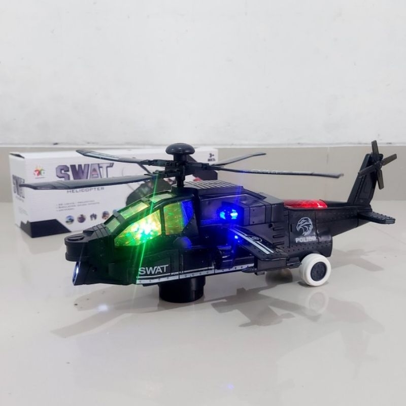 MAINAN HELIKOPTER APACHE BUMP GO BATRE - HELI ANAK EDUKATIF BATERAI