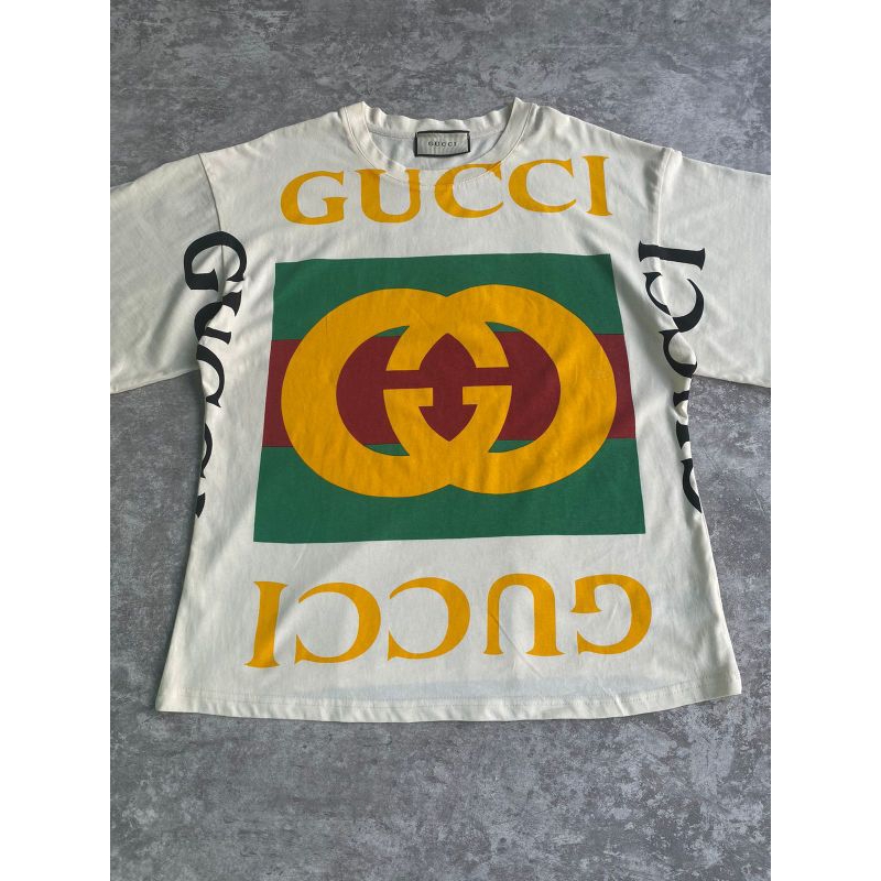 t shirt kaos over size GUCCI big logo original like new