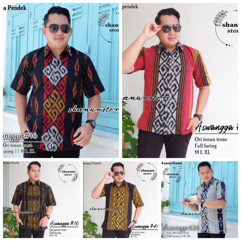 ASWANGGA Hem  Pendek Tenun Troso ori | Shanum