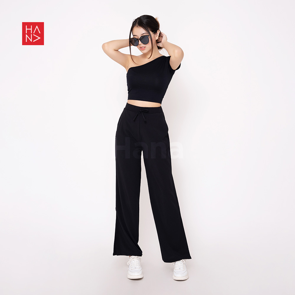 Hana Fashion - Izzie Slit Loose Pants Celana Kulot Wanita Celana Kerja - LP162