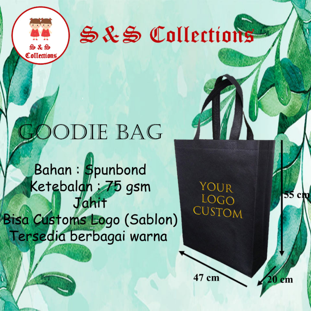 

(PREMIUM) Goodie Bag 47 cm x 55 cm x 20 cm | Tas Spundbond | Tas Berkat | Tote Bag | Kantong Belanja