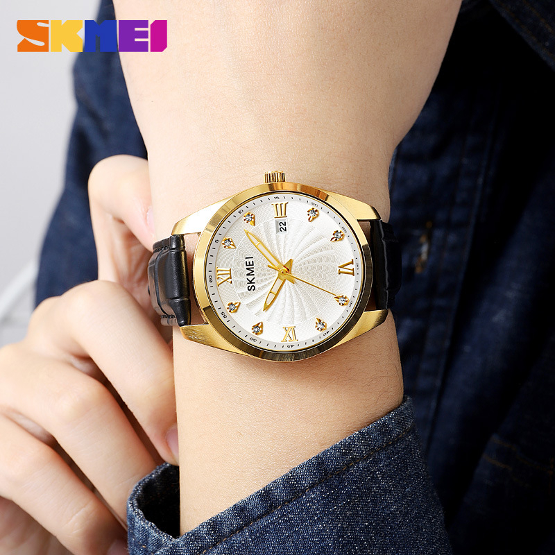 SKMEI 2061 Jam Tangan Pria Analog Kasual Style Tali Kulit WATCHKITE WKOS