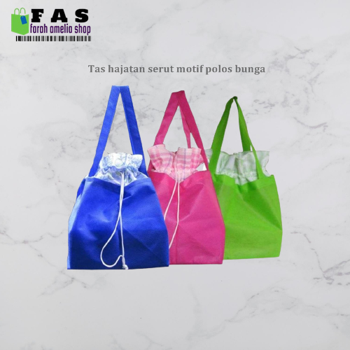 Tas Hajatan Serut Motif Polos Bunga Goodie Bag Spunbond