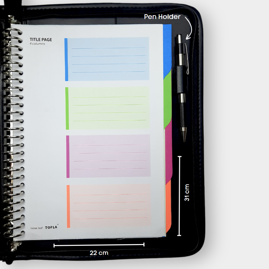 

Promo Premium leather binder note 985 resleting 26 ring besi planner journal agenda ukuran B5 Topla