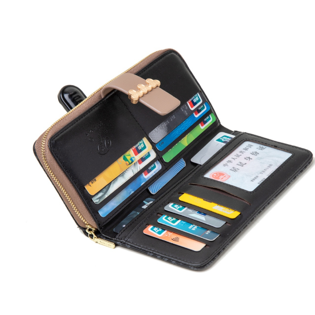 DOMPET LIPAT PANJANG WANITA ORIGINAL PRETTYZYS KOREA IMPORT SLOT KARTU RESLETING UANG KOIN BESAR REMAJA KULIT HITAM HALINA PREMIUM BATAM FASHION SIMPLE LUCU WA676B5 CEWEK KEKINIAN MURAH BRANDED