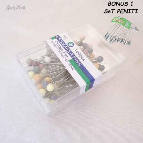 Jarum Pentul HIjab Stainless Premium Crown Fox Warna Warni Murah Bonus 1 Set Peniti - Lovelybutik