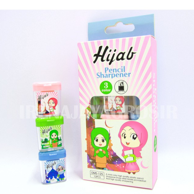 

(1pak/12pcs) Daimarse dms-125 / GROSIR RAUTAN SERUTAN PENSIL KARAKTER HIJAB SERUTAN PENSIL