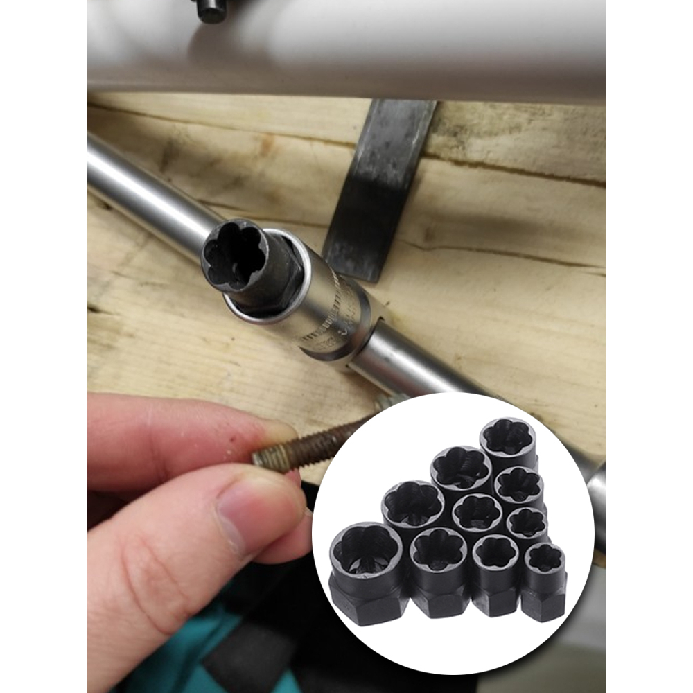 PEMBUKA BAUT MUR RUSAK BOLT NUT LONG REMOVER EXTRAKTOR ISI 10PC SET