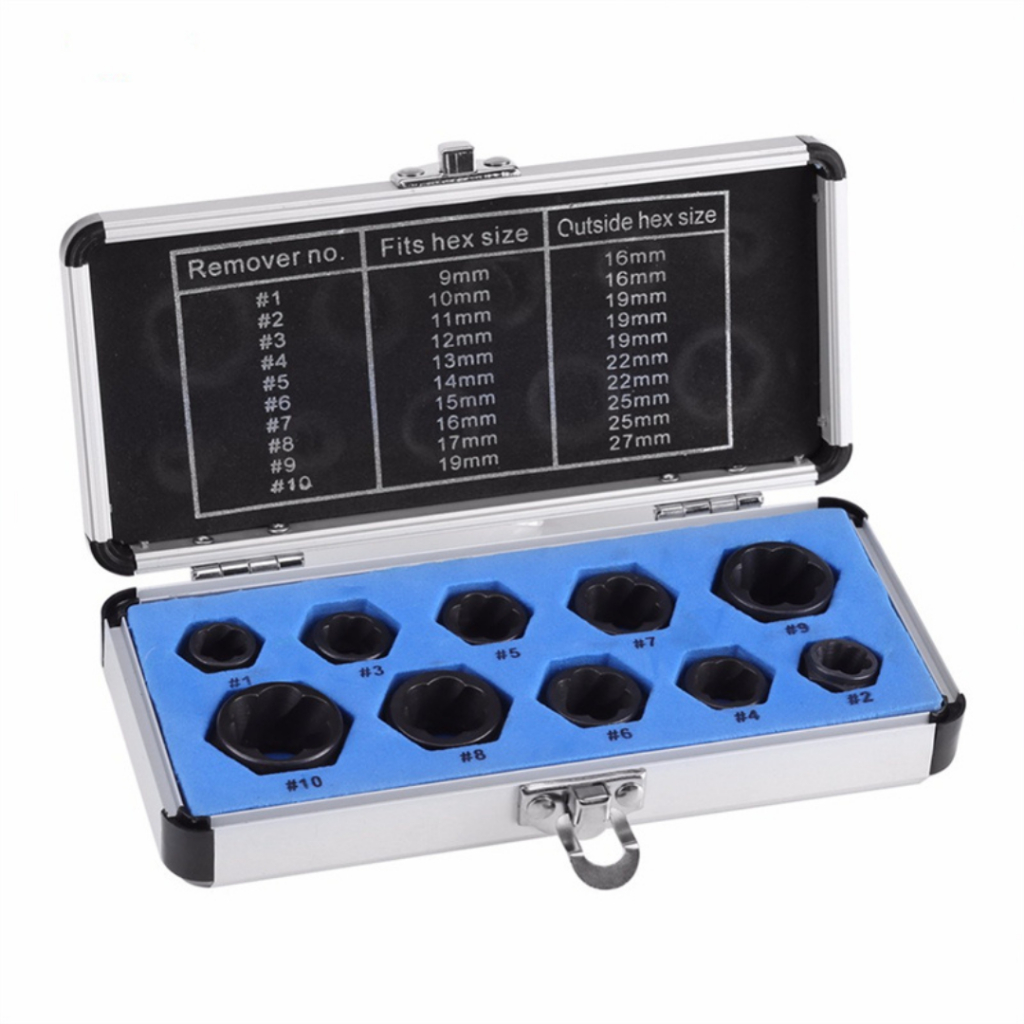 PEMBUKA BAUT MUR RUSAK BOLT NUT SHORT BOX REMOVER EXTRAKTOR ISI 10PC