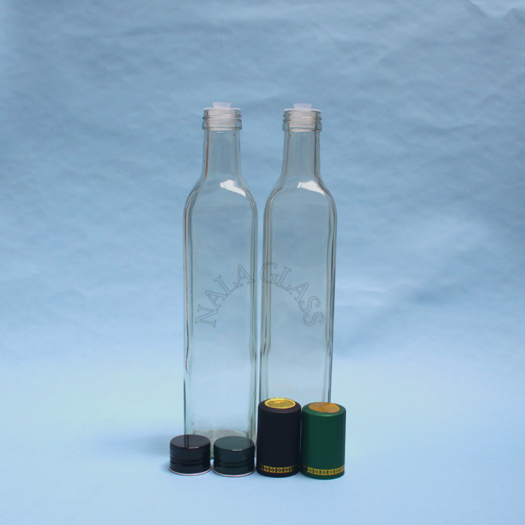 BKMJK500 botol kaca 500ml kotak olive oil / botol minyak 500ml tutup ulir