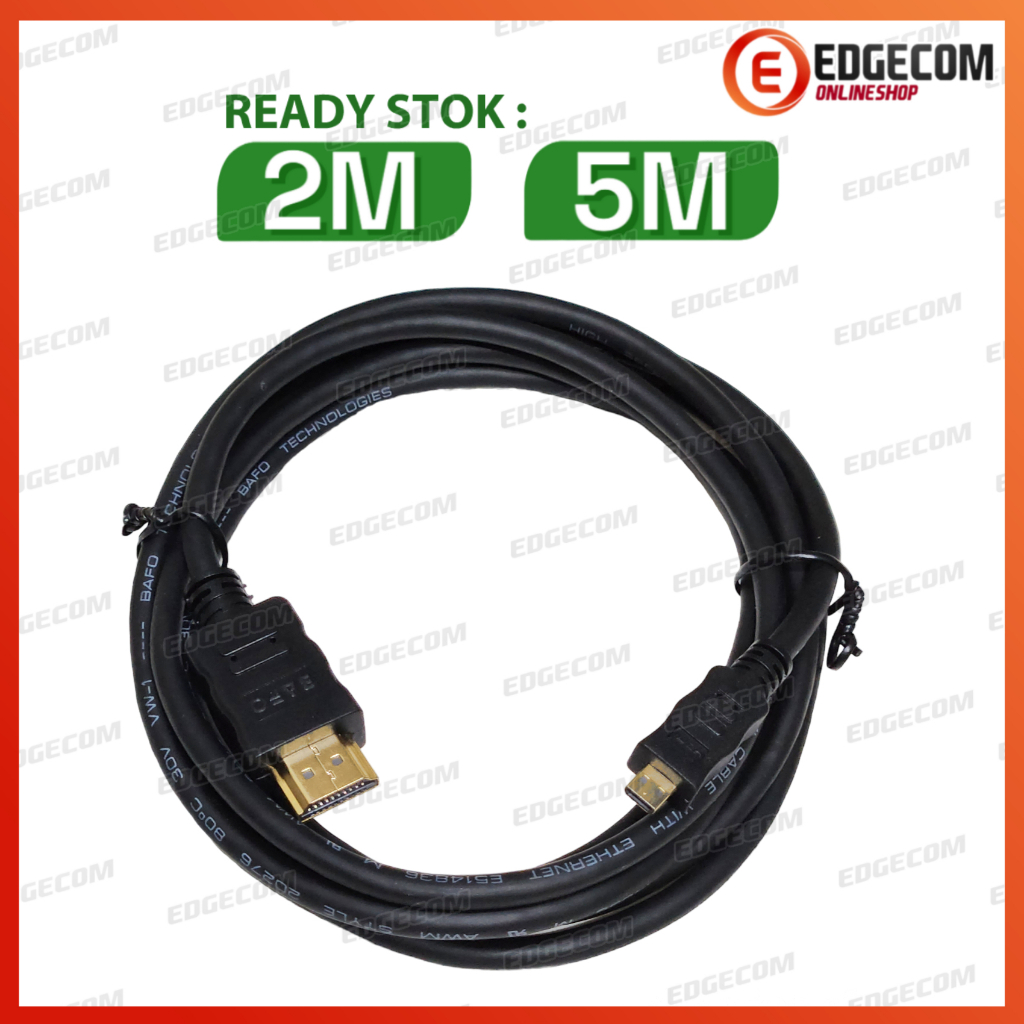 Kabel Micro HDMI Male to HDMI Male Support 4K BAFO