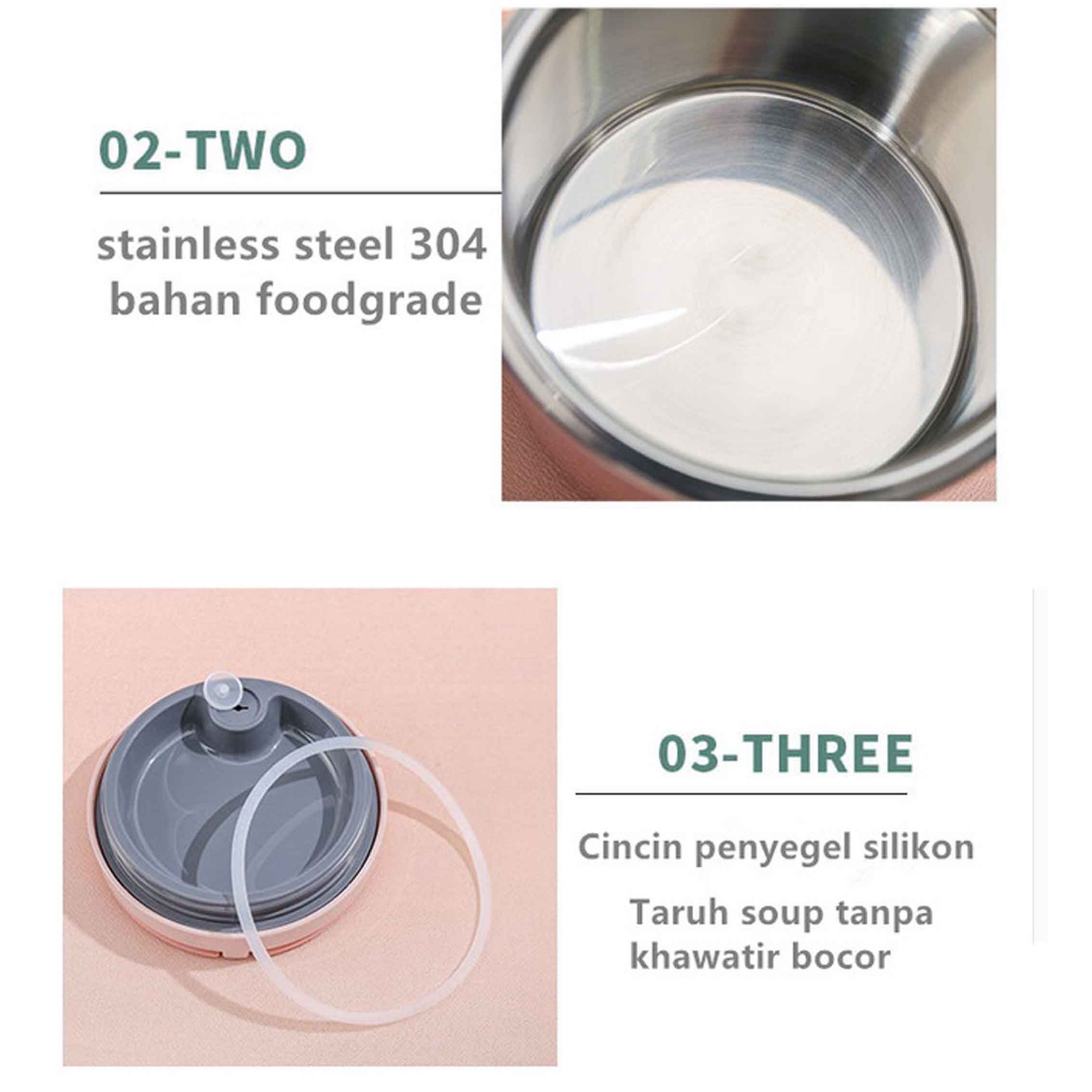 Kotak Makan* Lunch Box Dewei* Tempat Makan Stainless* Anti Karat