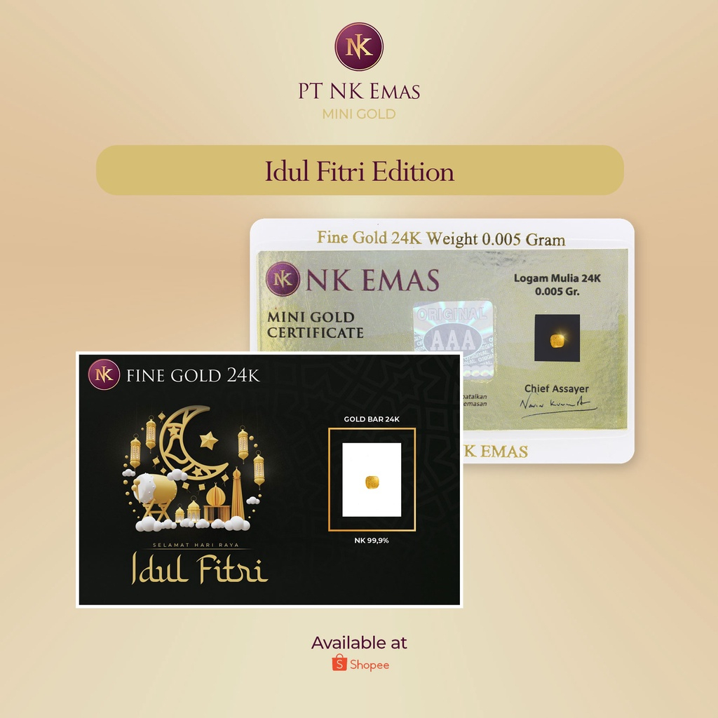 25 Pcs NK Mini Gold 0.005 Gram (Idul Fitri Envelope Edition)