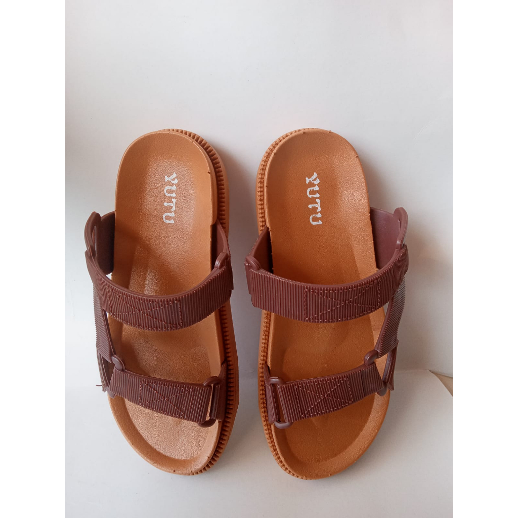SENDAL GUNUNG IMPORT JELLY TANPA TALI BELAKANG SLIP ON KEKINIAN EMPUK DAN RINGAN