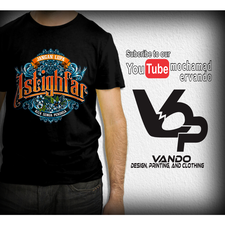 KAOS DAKWAH ISTIGHFAR / KAOS DISTRO PRIA KEREN MUSLIM