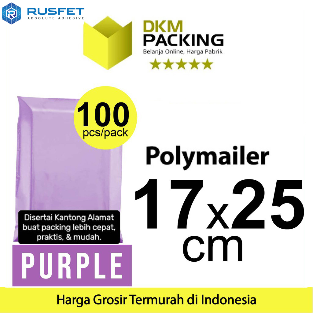 

Polymailer Polimailer 17x25cm PACK LIGHT PURPLE Amplop Plastik Packing Olshop PREMIUM TERMURAH